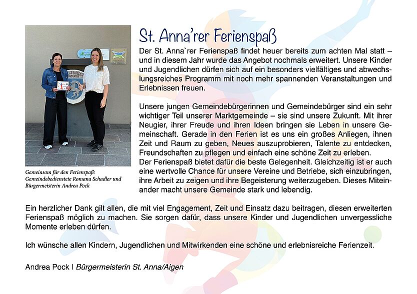 Ferienspaß Starttext